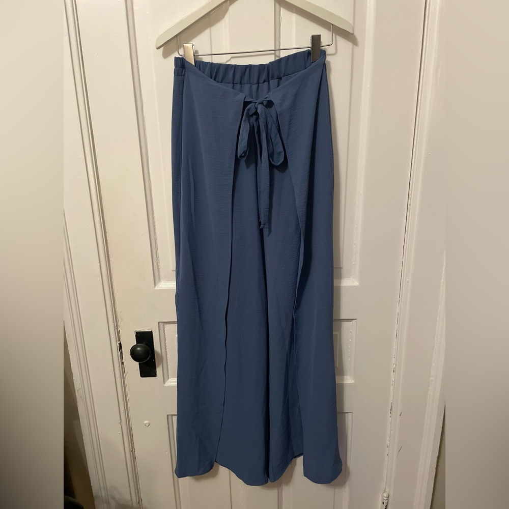 Wide Leg Front Tie Pants
